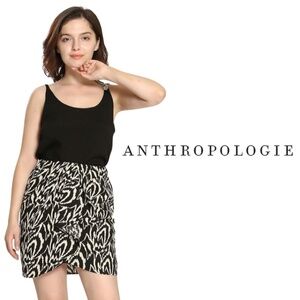 Anthropologie See U Soon Bohemian Funky Formal Mini Skirt Flowy - Size 4